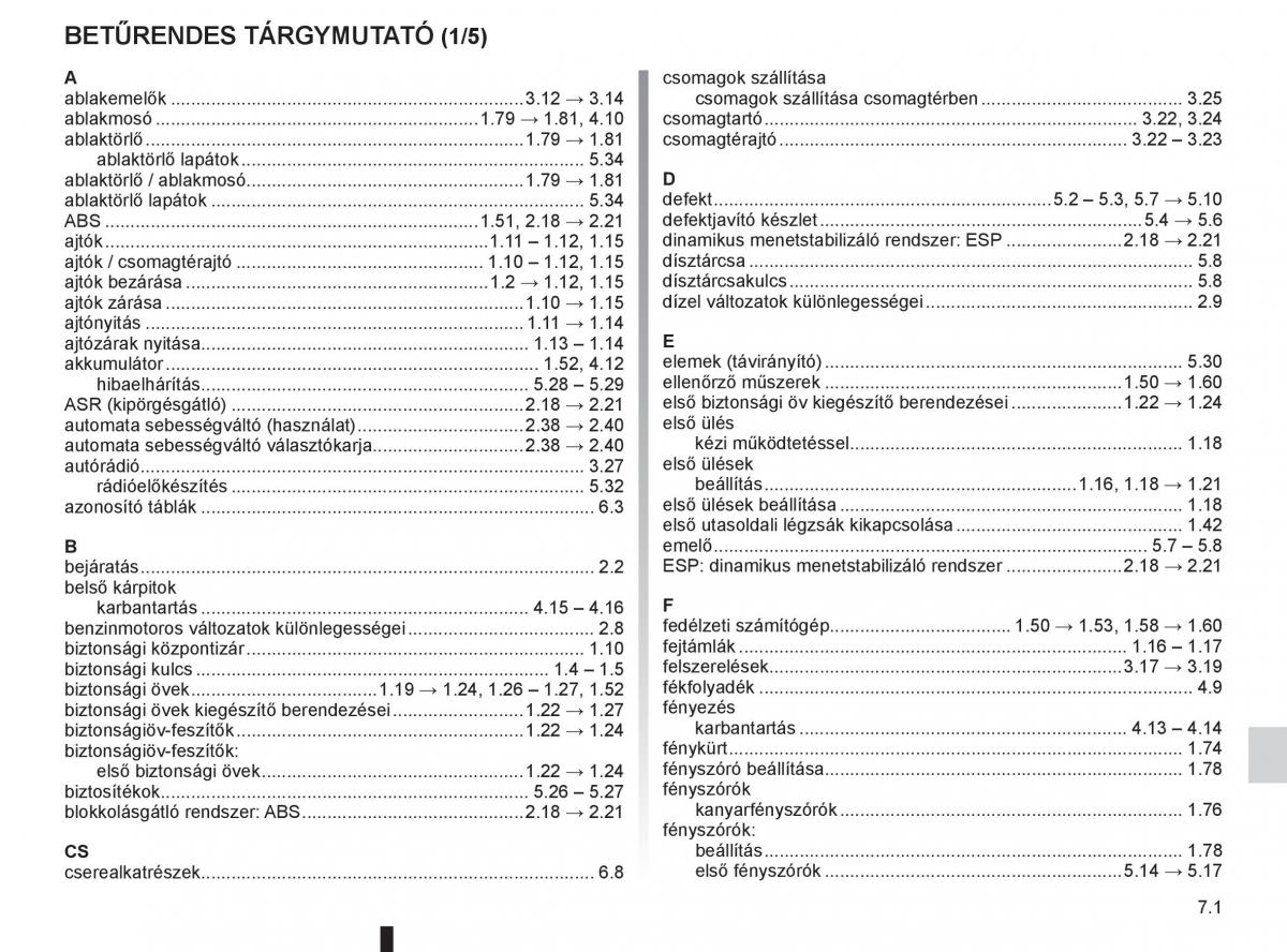 Renault Fluence Kezelesi utmutato / page 237