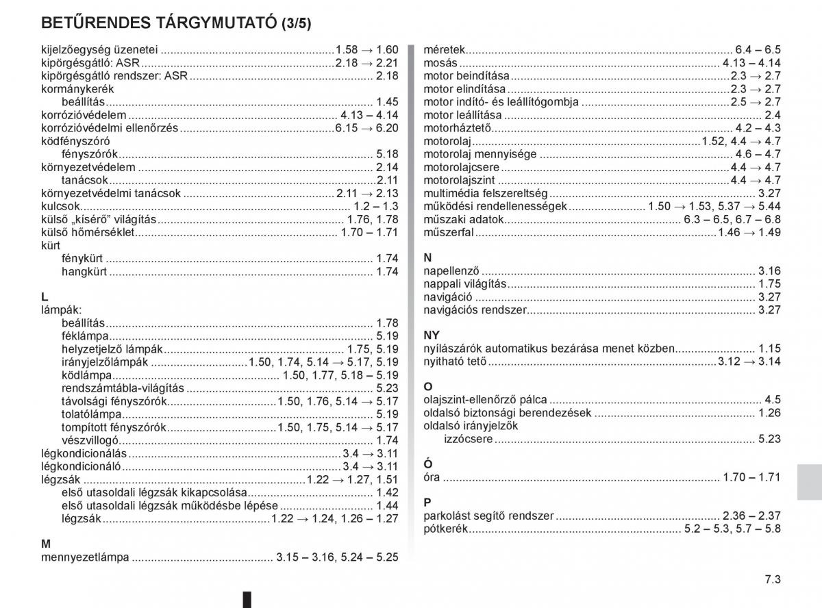 Renault Fluence Kezelesi utmutato / page 239