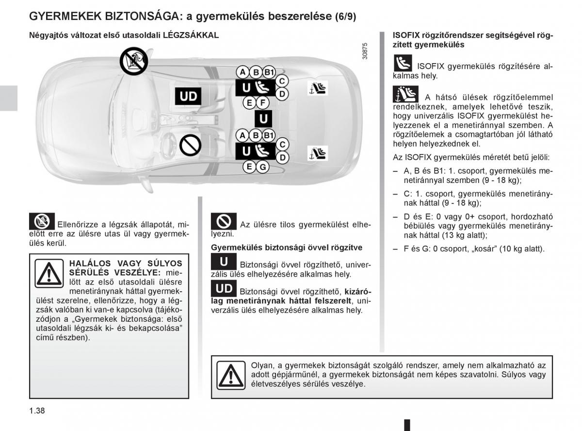 Renault Fluence Kezelesi utmutato / page 42