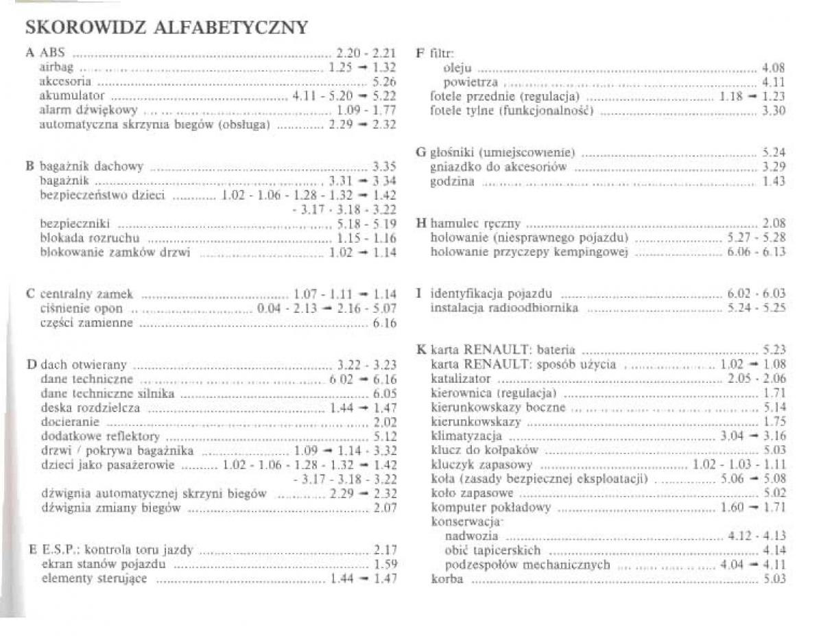 Renault Megane II 2 instrukcja obslugi / page 225