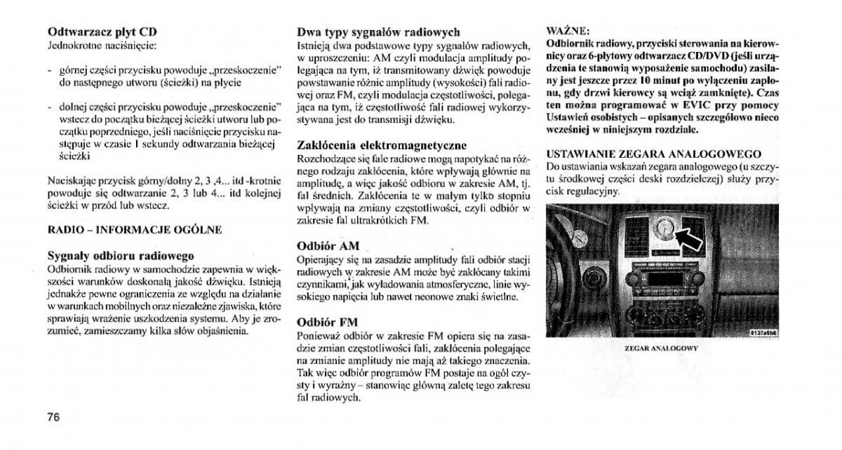 Chrysler 300C I 1 instrukcja obslugi / page 75