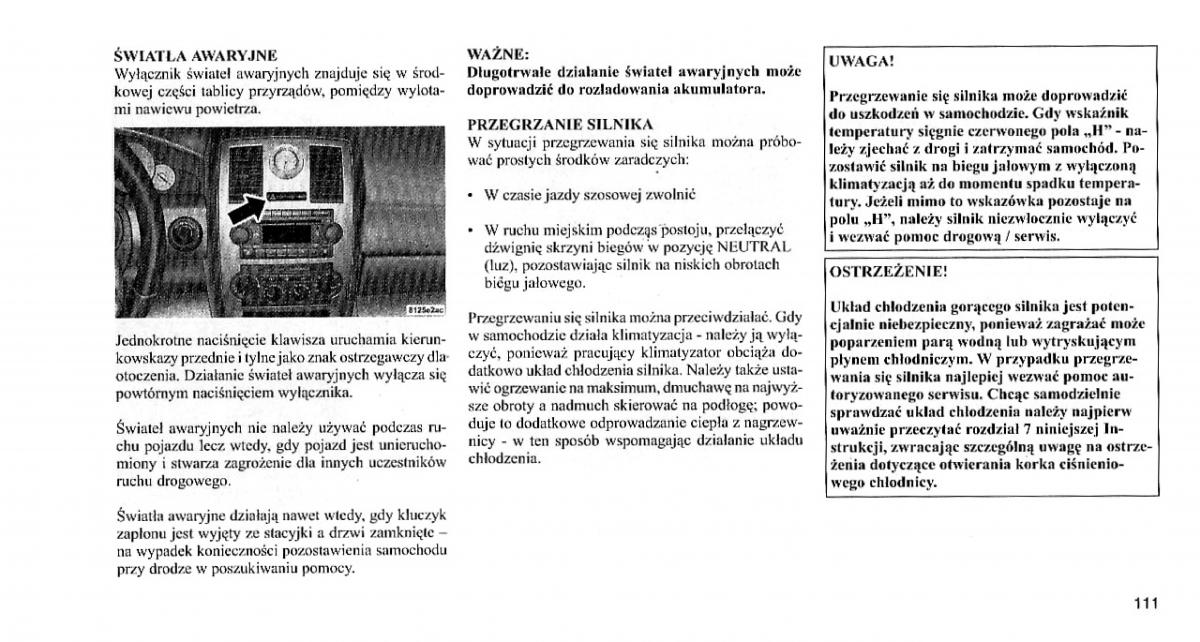 Chrysler 300C I 1 instrukcja obslugi / page 110