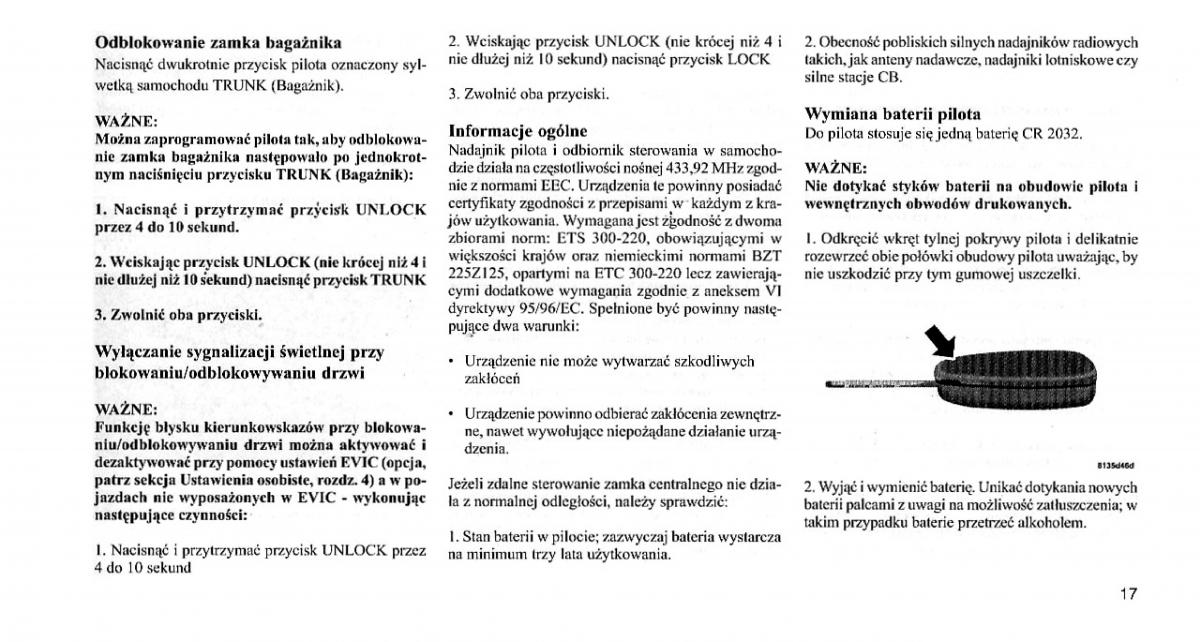 Chrysler 300C I 1 instrukcja obslugi / page 16