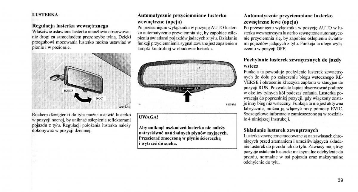 Chrysler 300C I 1 instrukcja obslugi / page 38