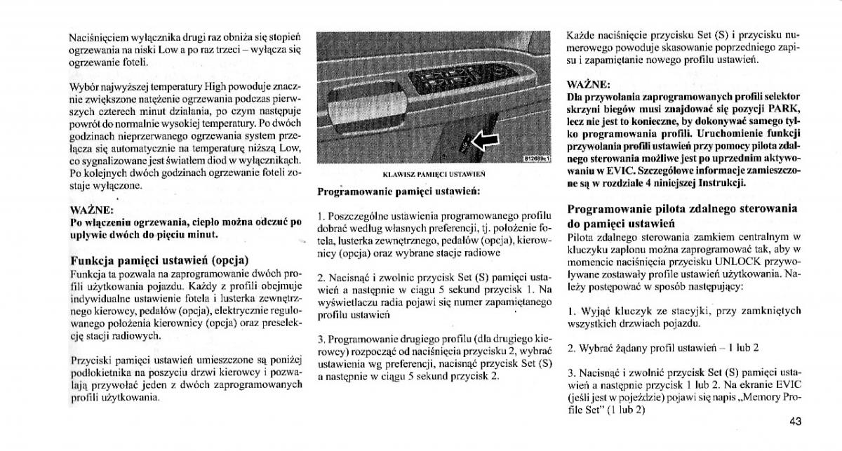 Chrysler 300C I 1 instrukcja obslugi / page 42