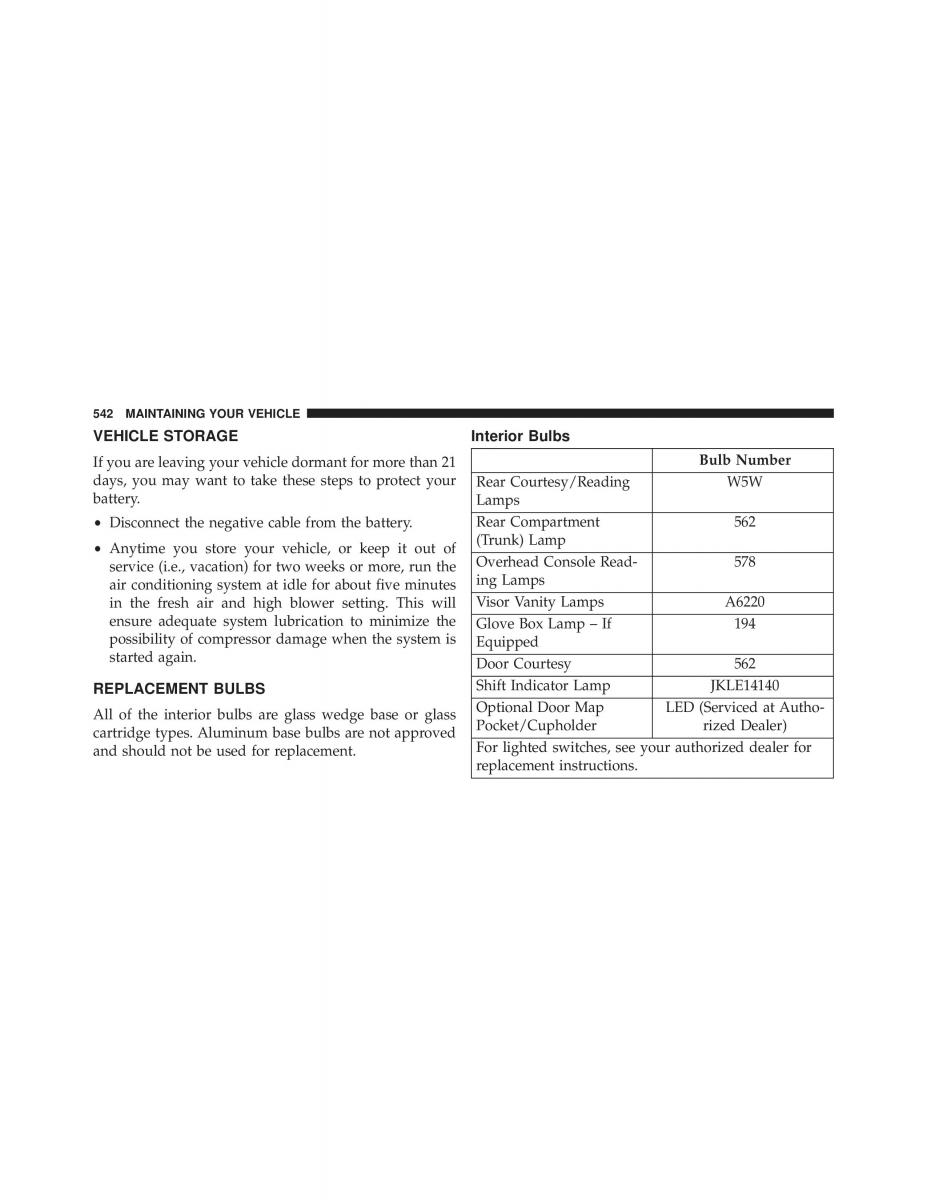 Chrysler 300C II 2 owners manual / page 544