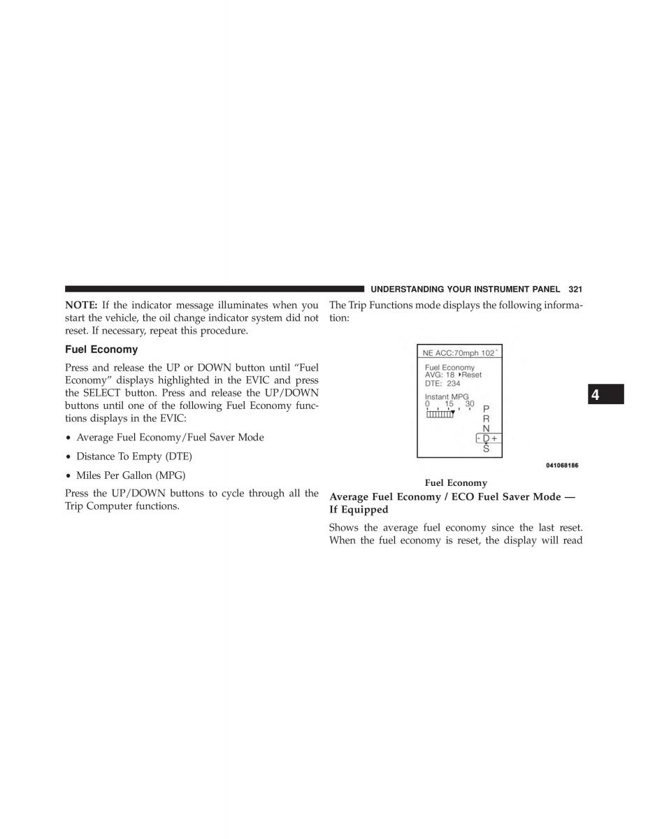 Chrysler 300C II 2 owners manual / page 323