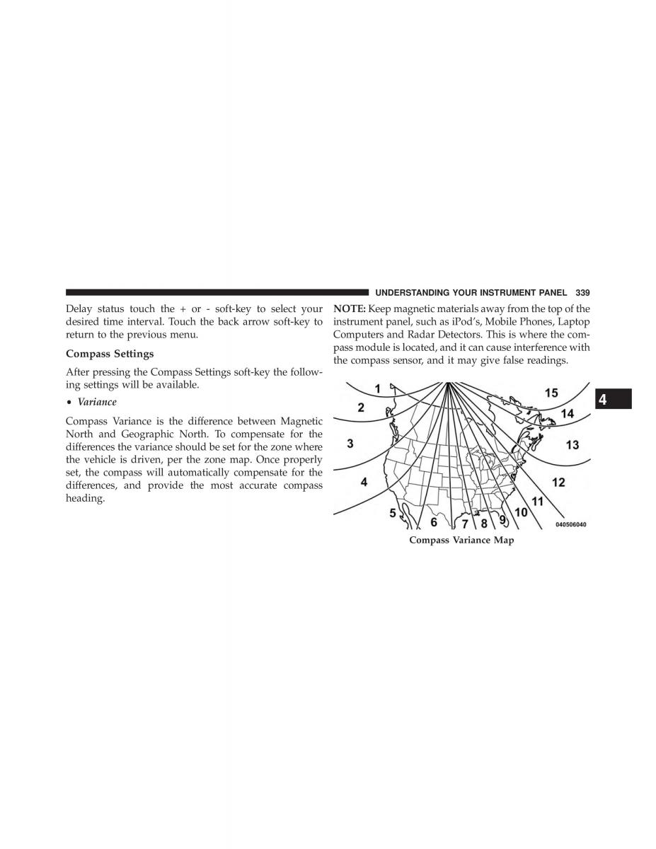 Chrysler 300C II 2 owners manual / page 341