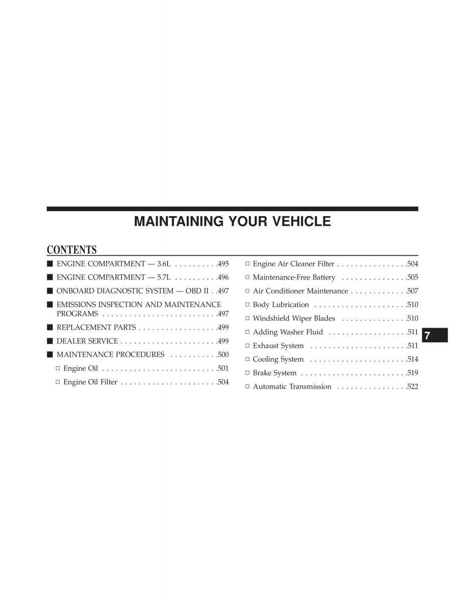 Chrysler 300C II 2 owners manual / page 495