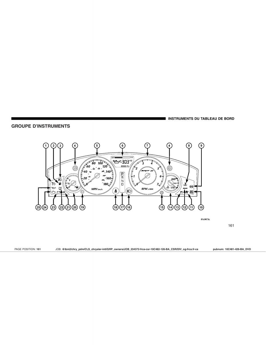 Chrysler 300C I 1 SRT manuel du proprietaire / page 161