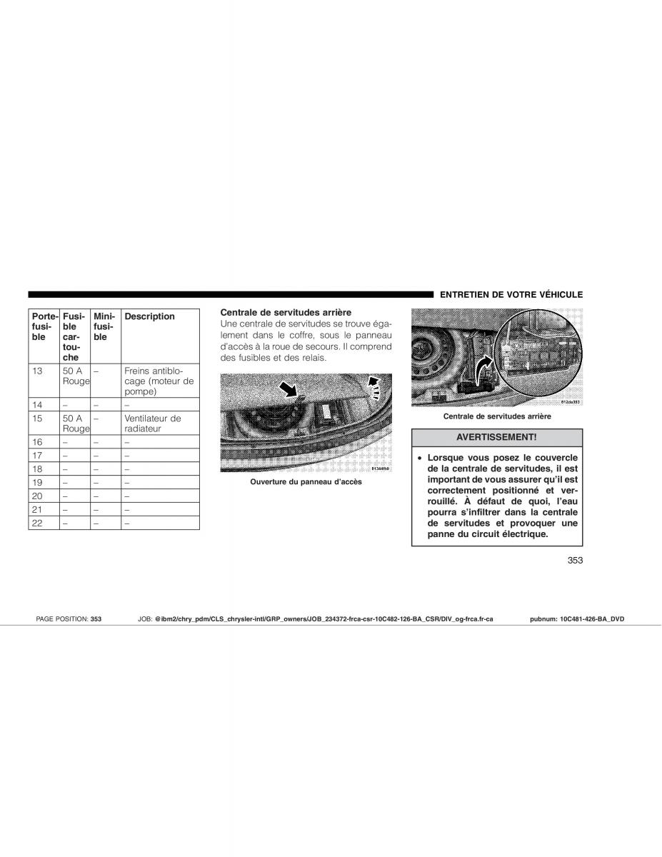 Chrysler 300C I 1 SRT manuel du proprietaire / page 353