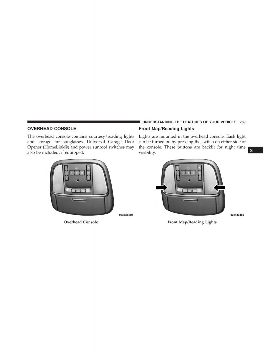 Chrysler 300C II 2 SRT owners manual / page 261