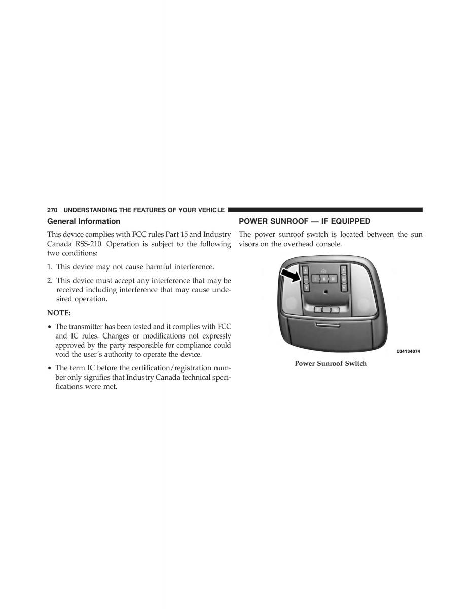 Chrysler 300C II 2 SRT owners manual / page 272