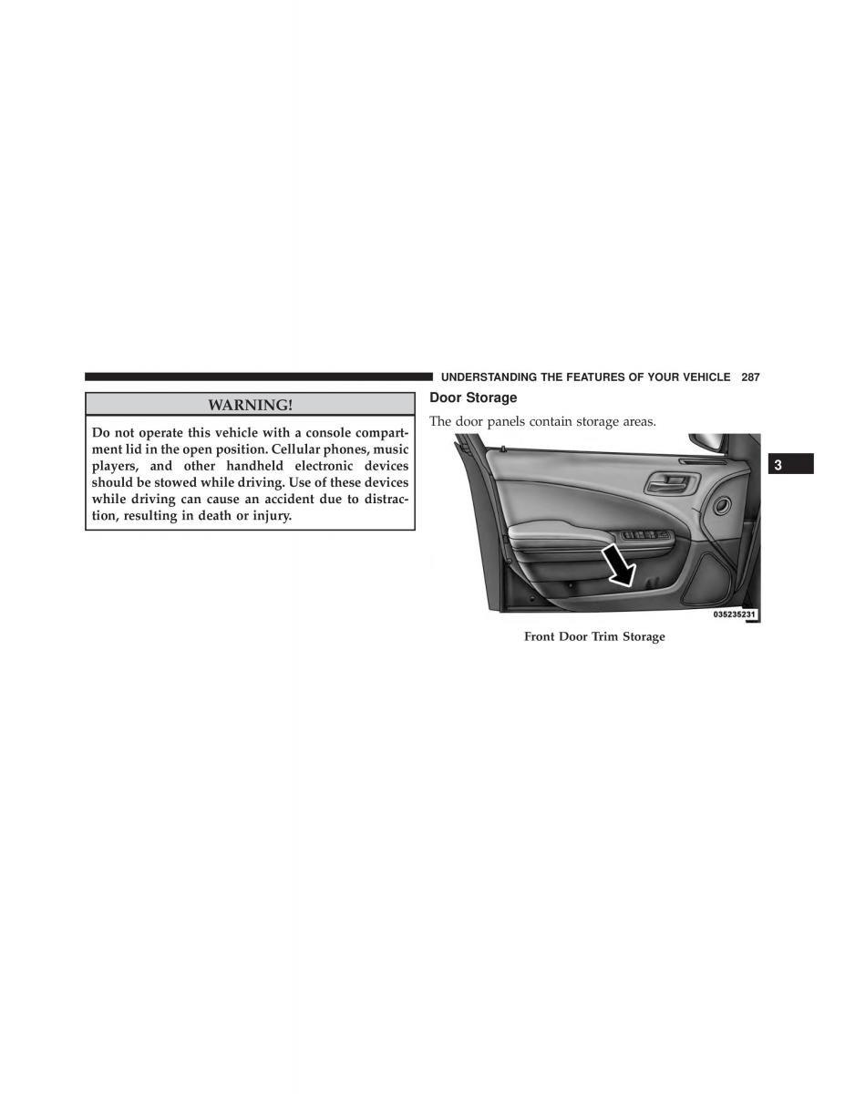 Chrysler 300C II 2 SRT owners manual / page 289