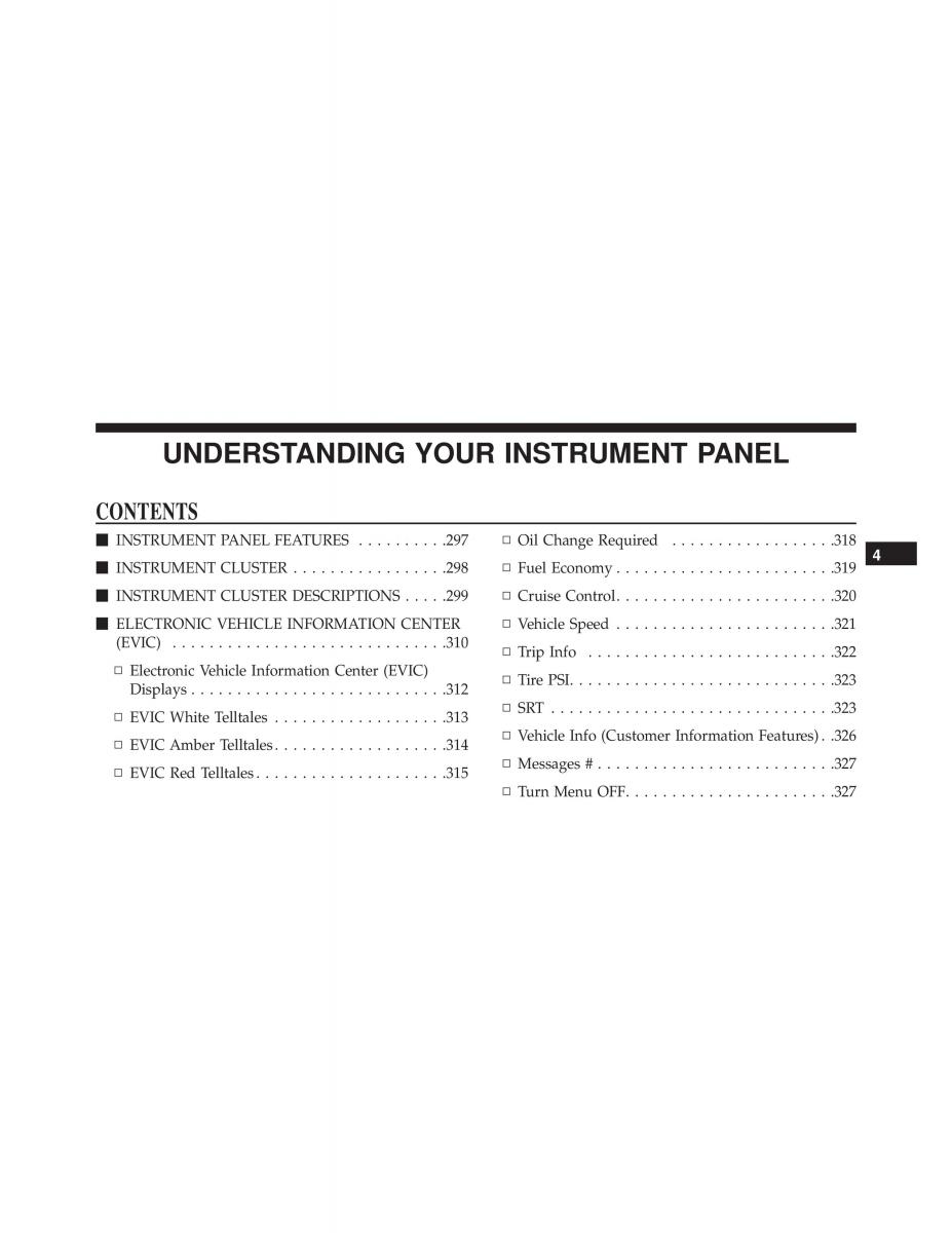 Chrysler 300C II 2 SRT owners manual / page 297