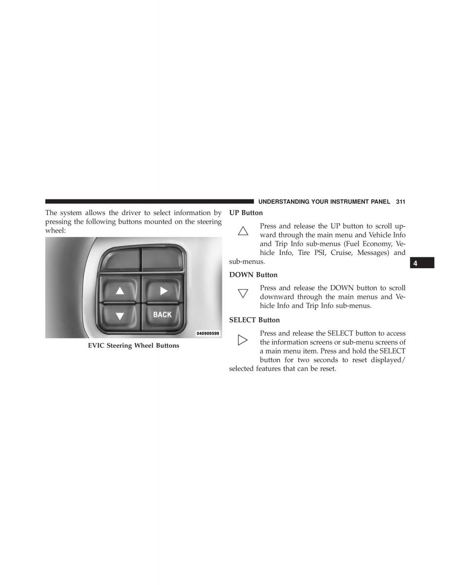 Chrysler 300C II 2 SRT owners manual / page 313