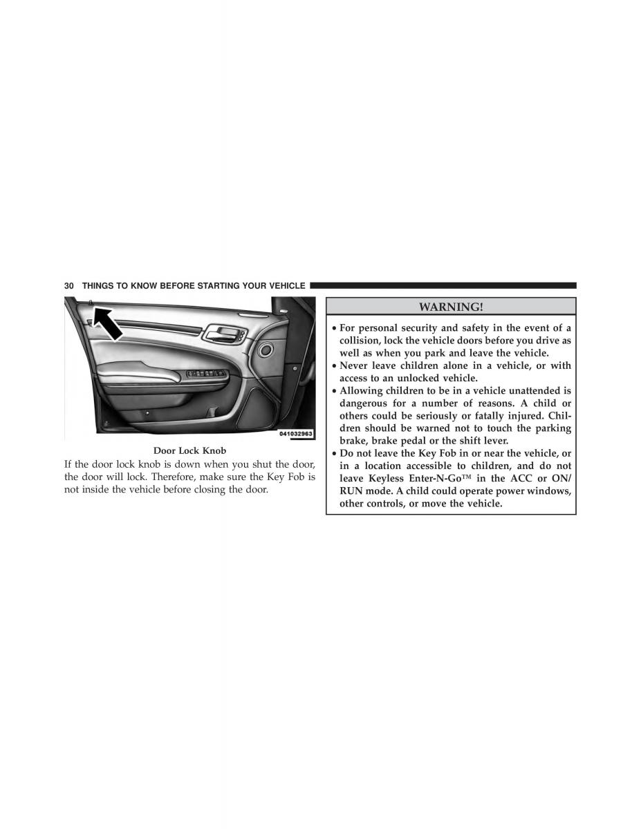 Chrysler 300C II 2 SRT owners manual / page 32