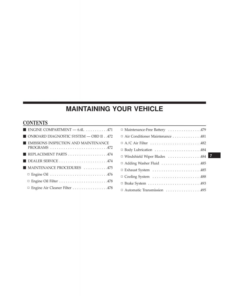 Chrysler 300C II 2 SRT owners manual / page 471