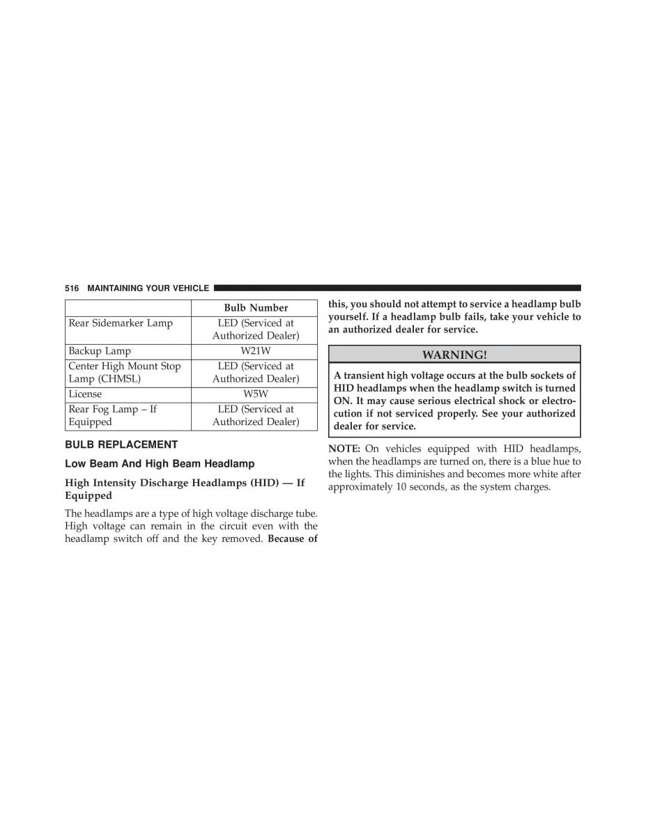 Chrysler 300C II 2 SRT owners manual / page 518