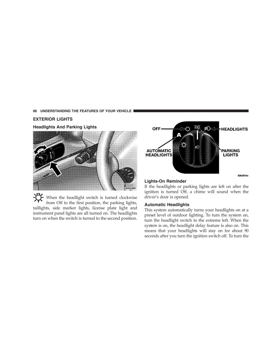 Chrysler 300M owners manual / page 66