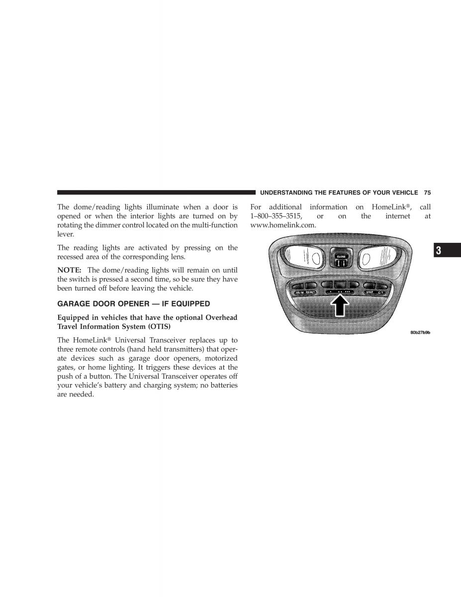 Chrysler 300M owners manual / page 75