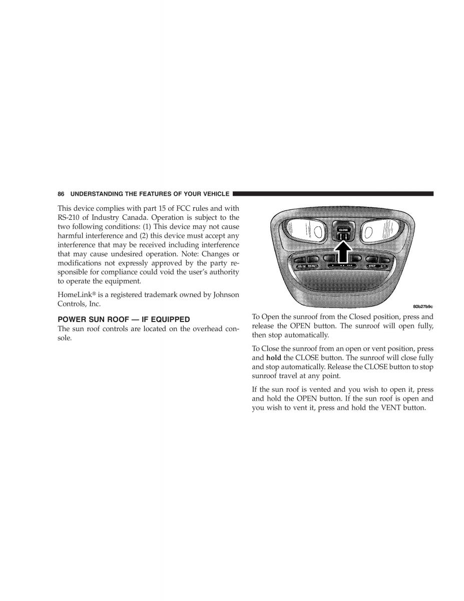 Chrysler 300M owners manual / page 86