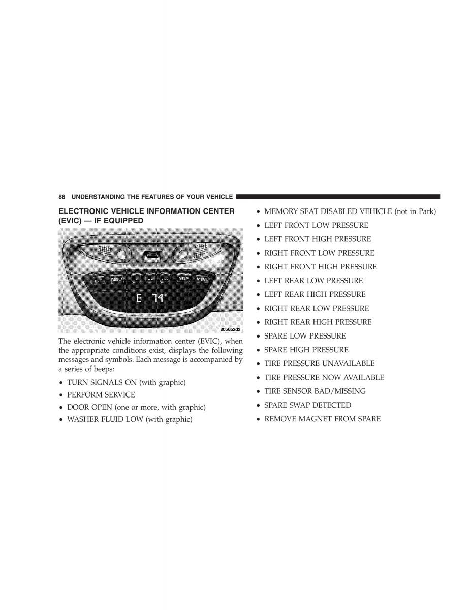 Chrysler 300M owners manual / page 88