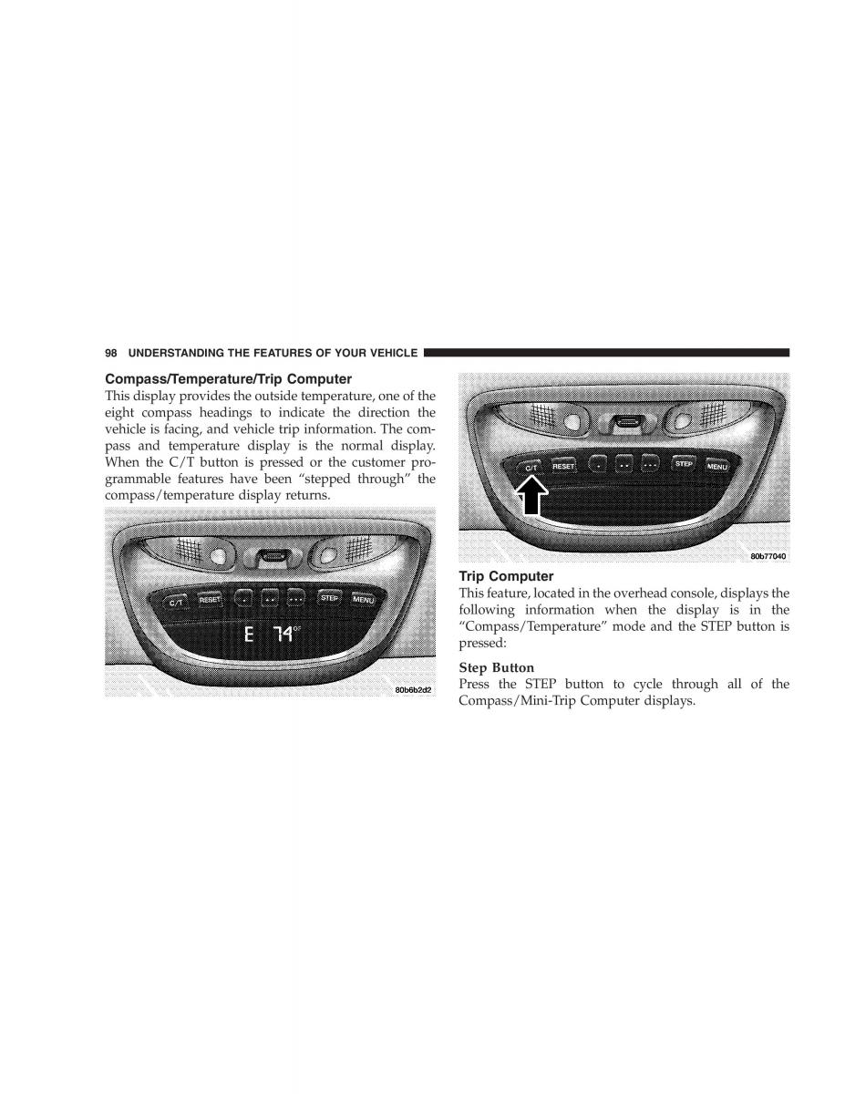 Chrysler 300M owners manual / page 98