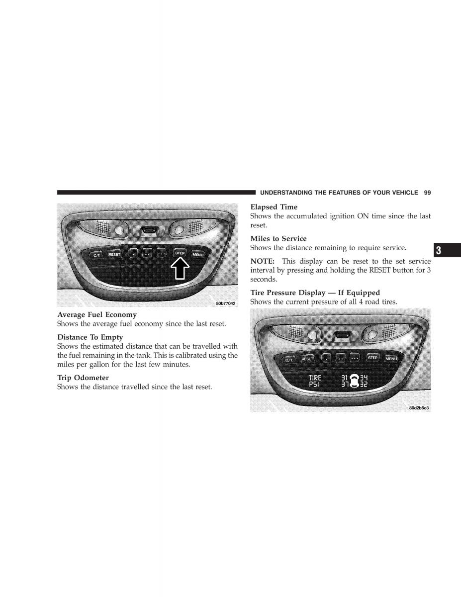 Chrysler 300M owners manual / page 99