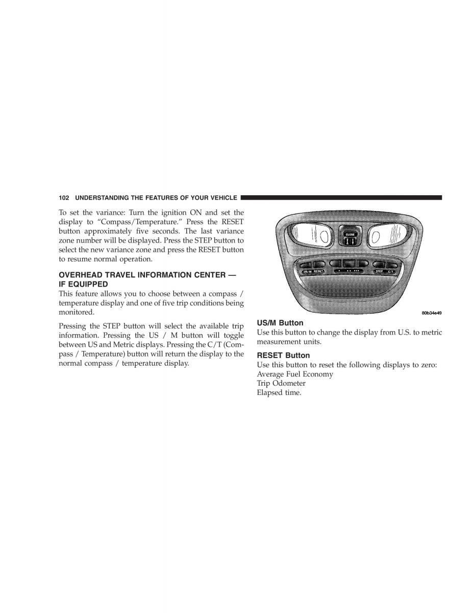 Chrysler 300M owners manual / page 102