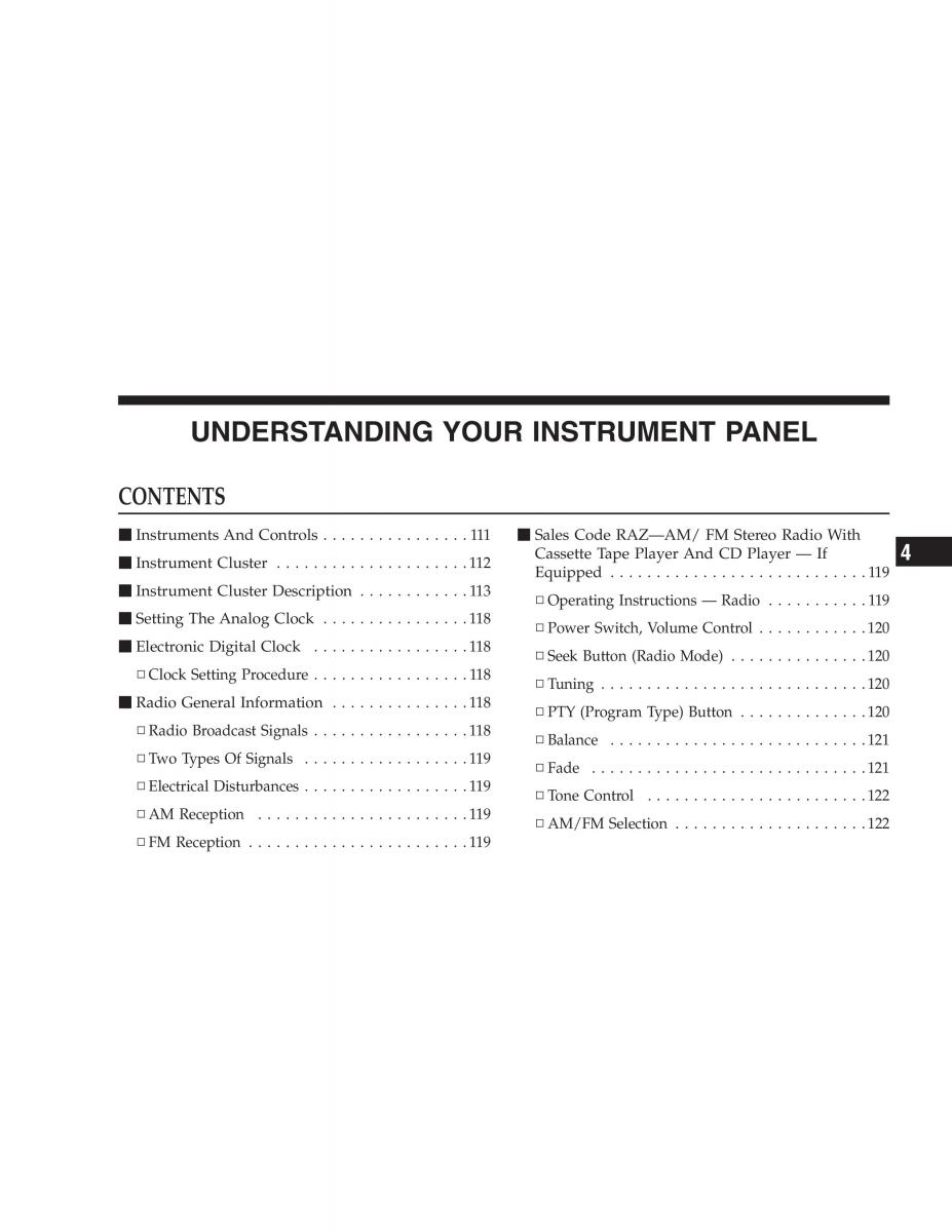 Chrysler 300M owners manual / page 107