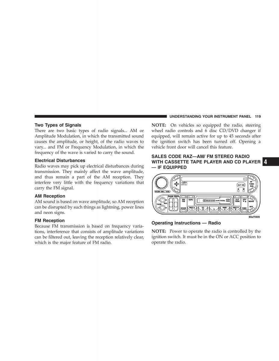 Chrysler 300M owners manual / page 119