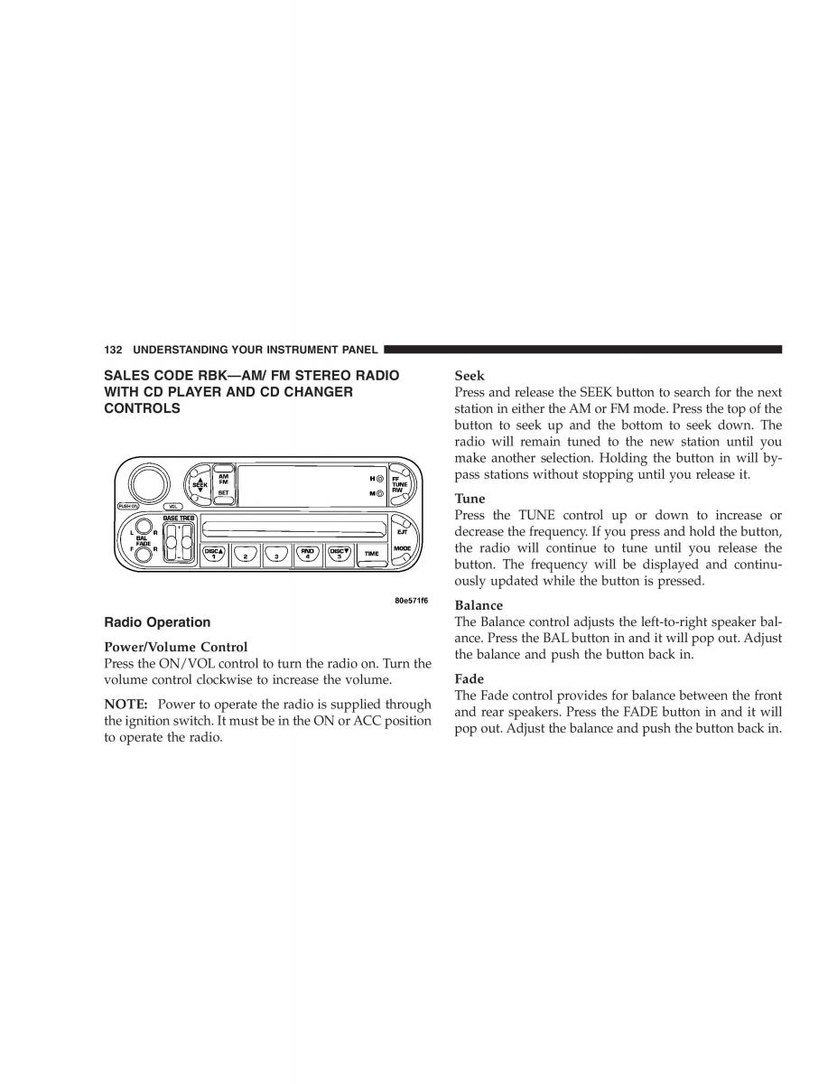 Chrysler 300M owners manual / page 132