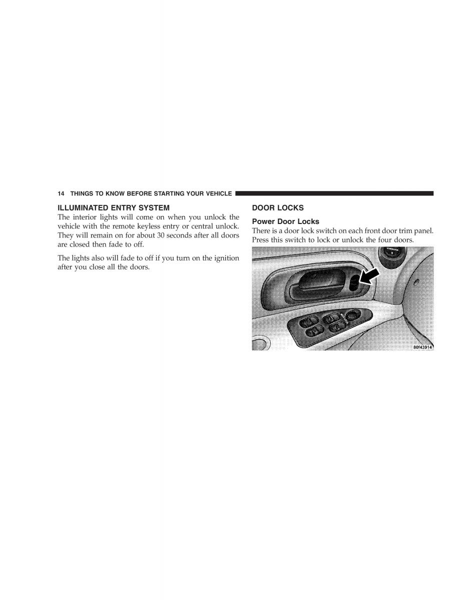 Chrysler 300M owners manual / page 14