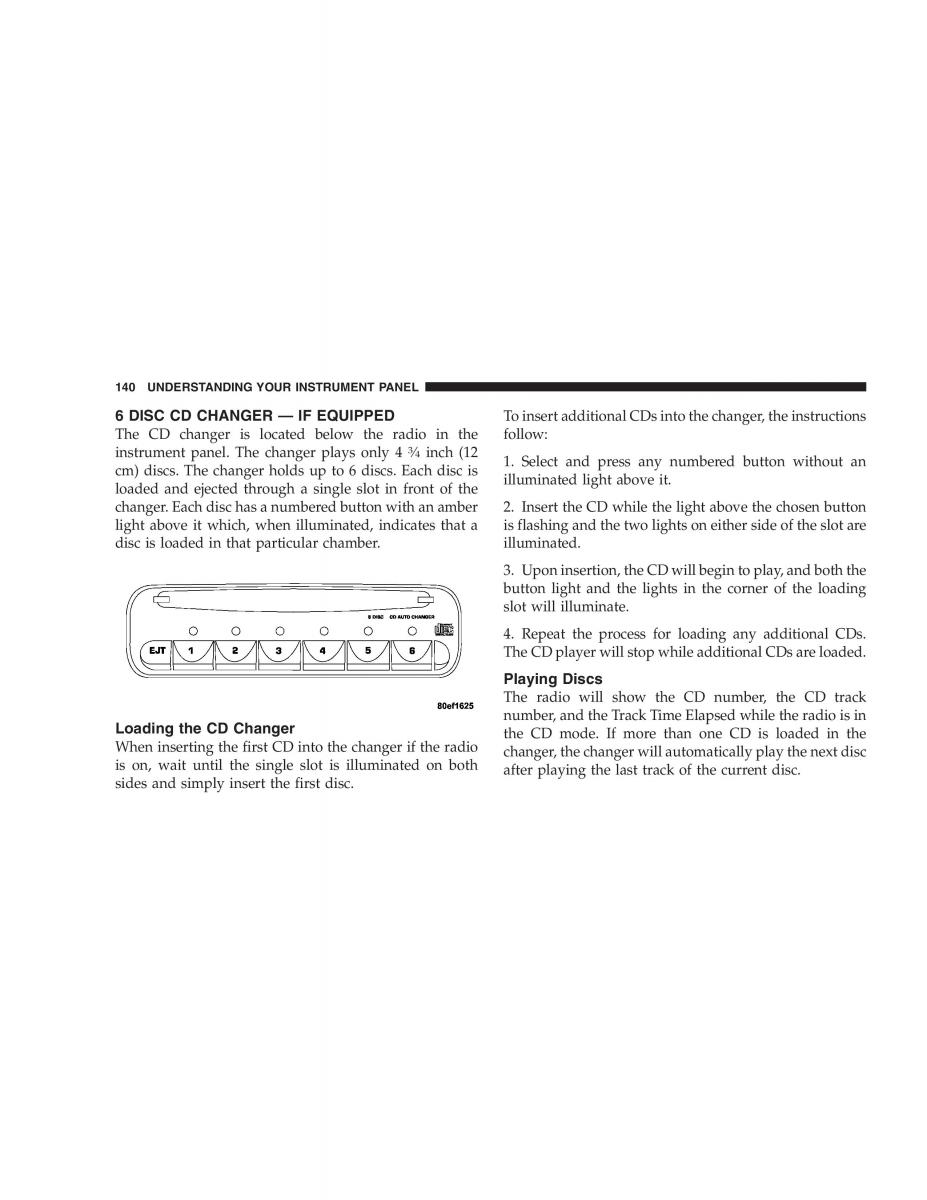 Chrysler 300M owners manual / page 140