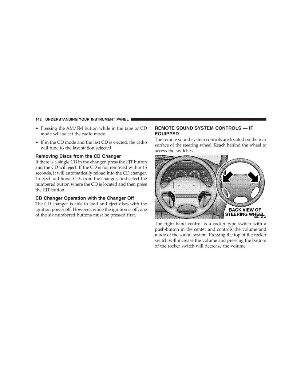 Chrysler 300M owners manual / page 142