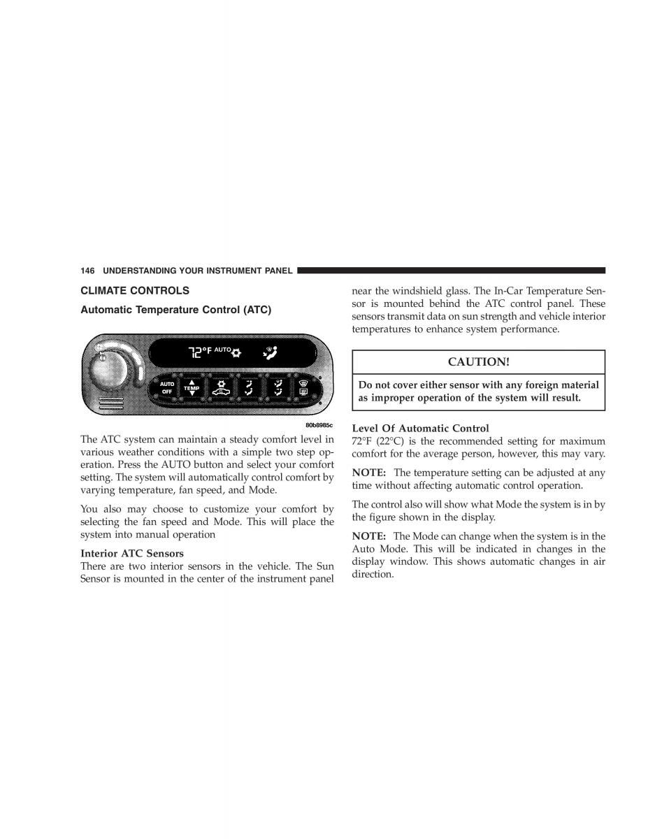 Chrysler 300M owners manual / page 146