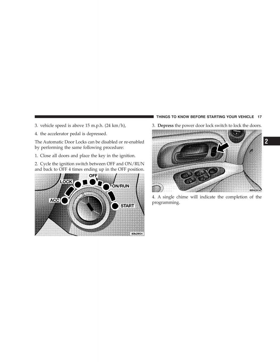 Chrysler 300M owners manual / page 17