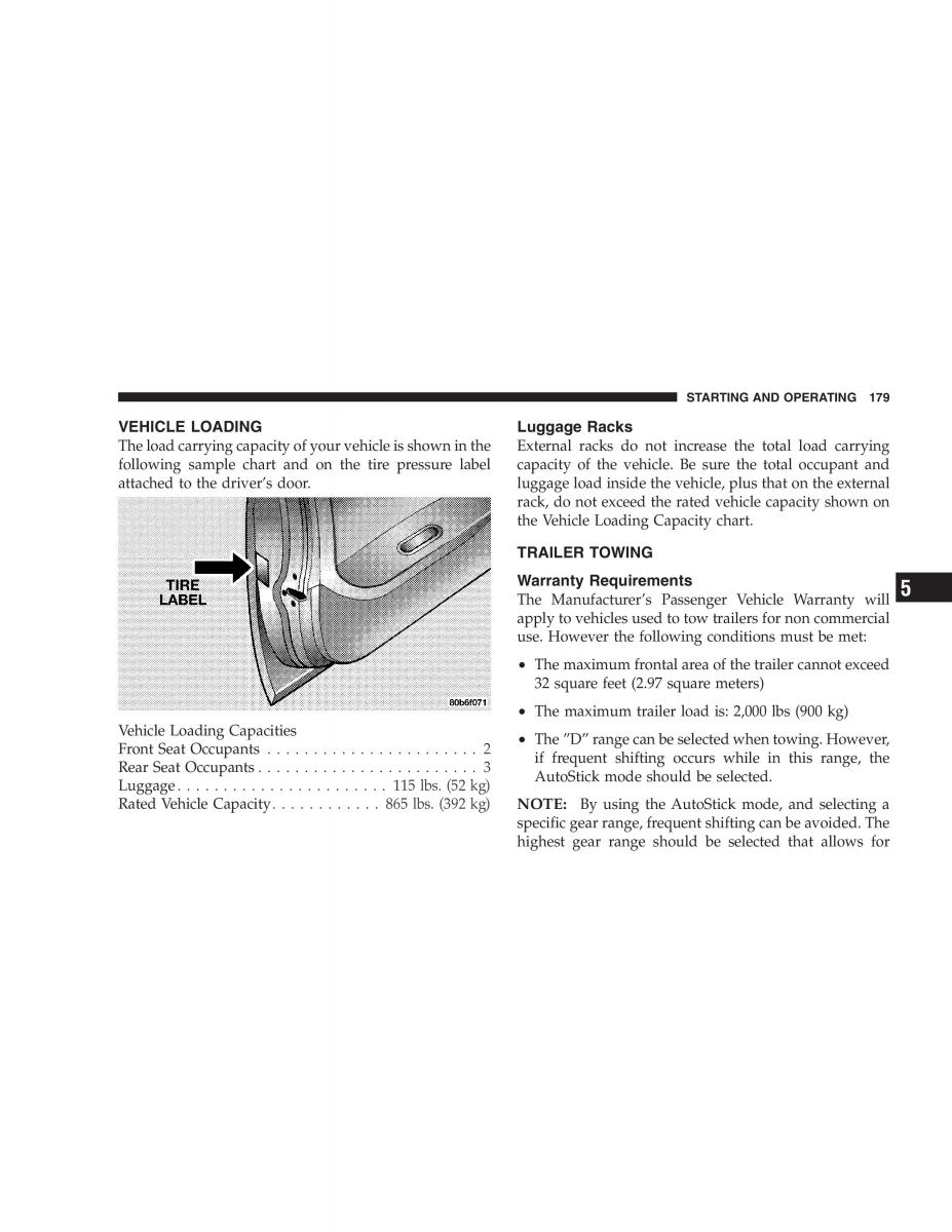 Chrysler 300M owners manual / page 179