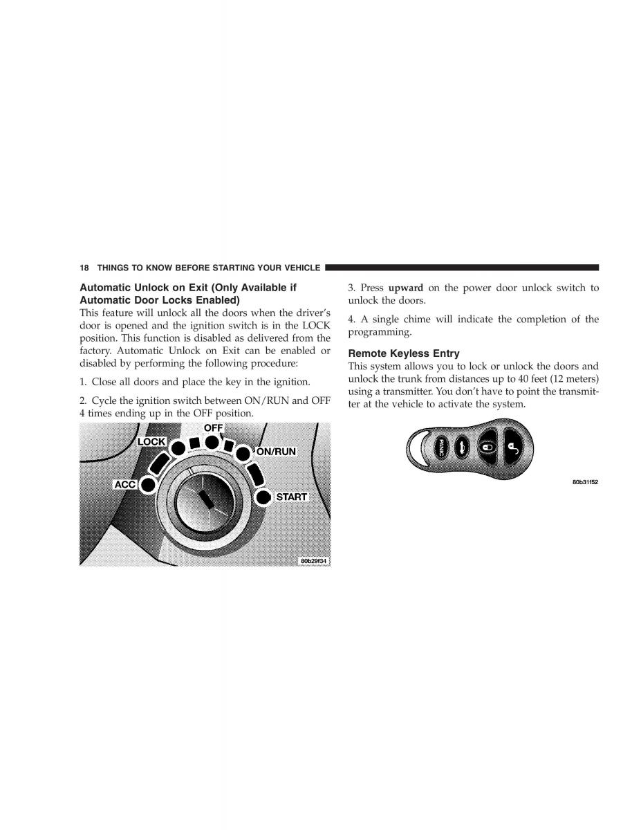 Chrysler 300M owners manual / page 18