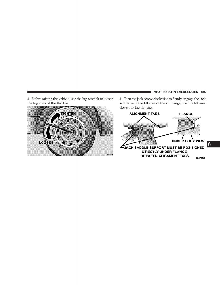 Chrysler 300M owners manual / page 185