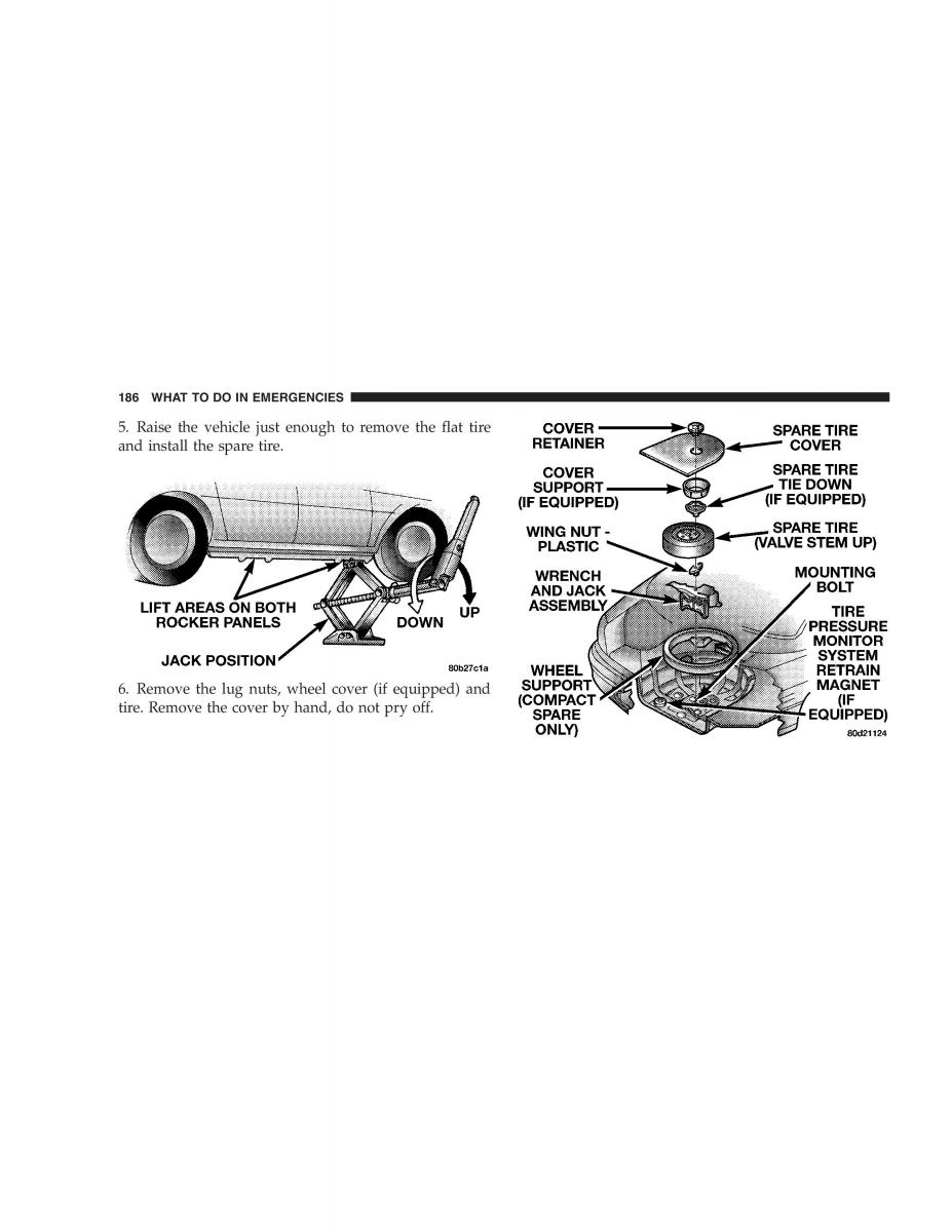 Chrysler 300M owners manual / page 186