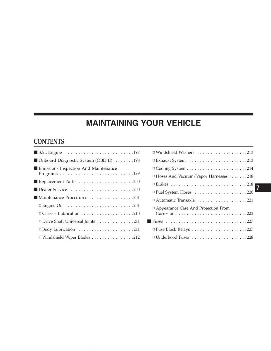 Chrysler 300M owners manual / page 195