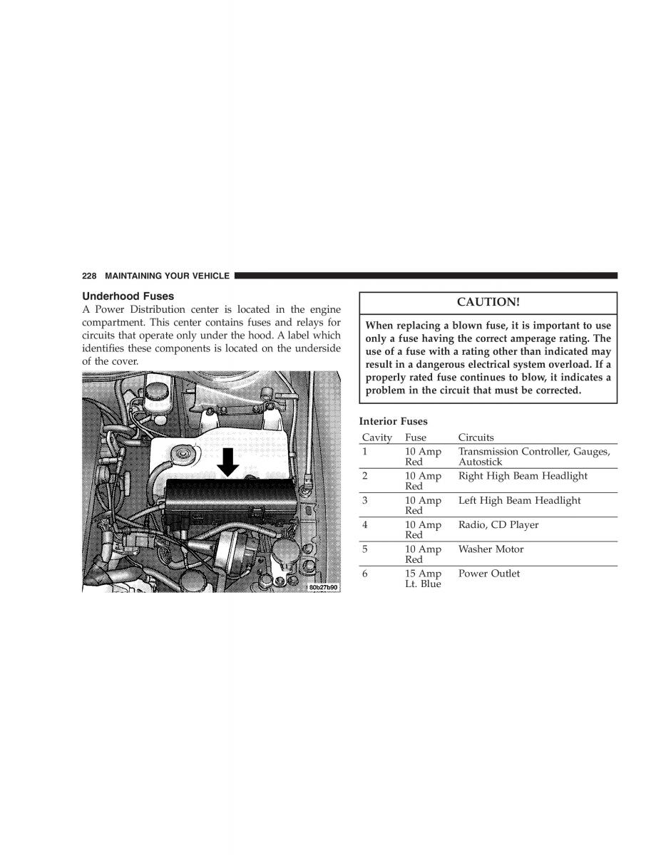 Chrysler 300M owners manual / page 228