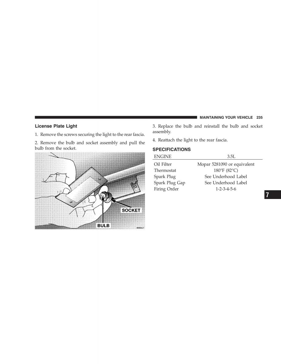 Chrysler 300M owners manual / page 235