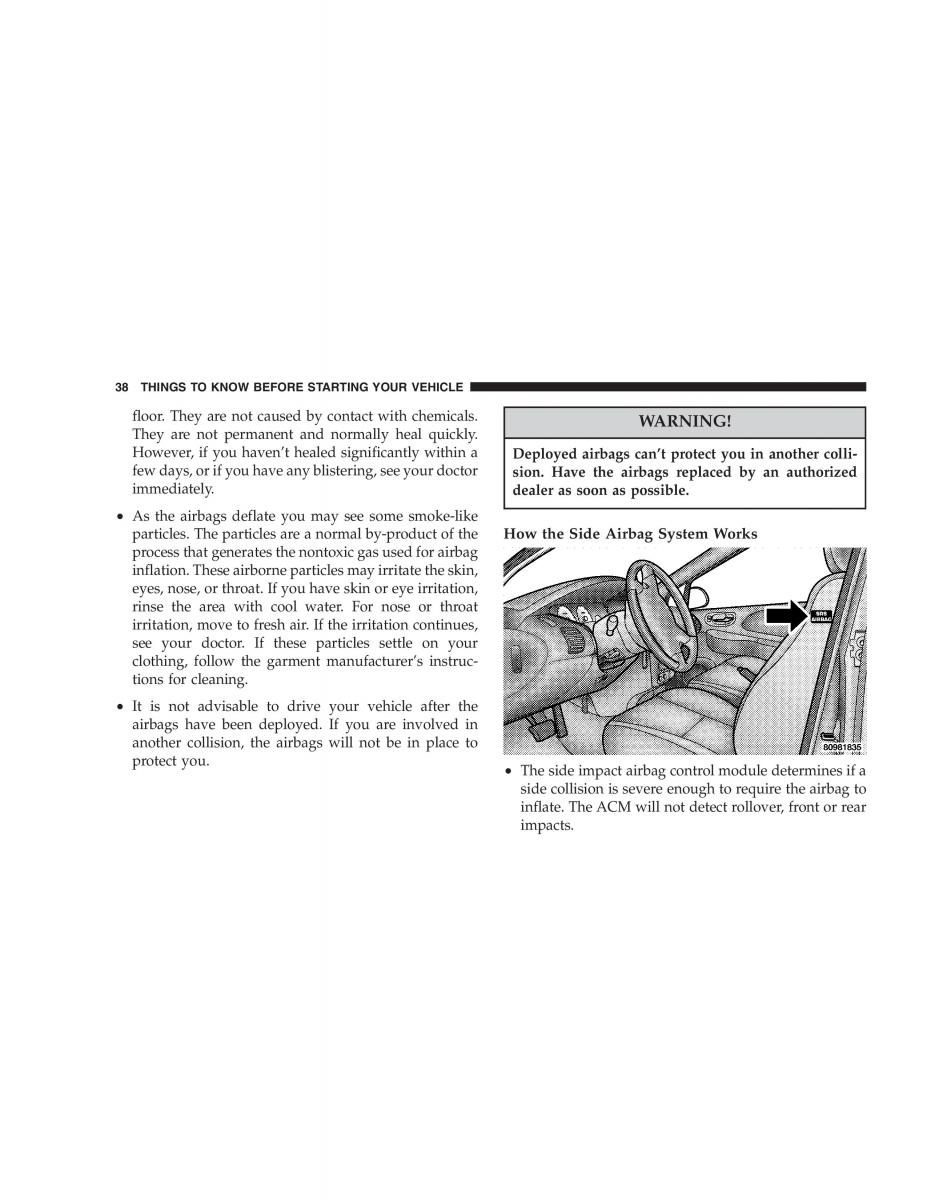 Chrysler 300M owners manual / page 38