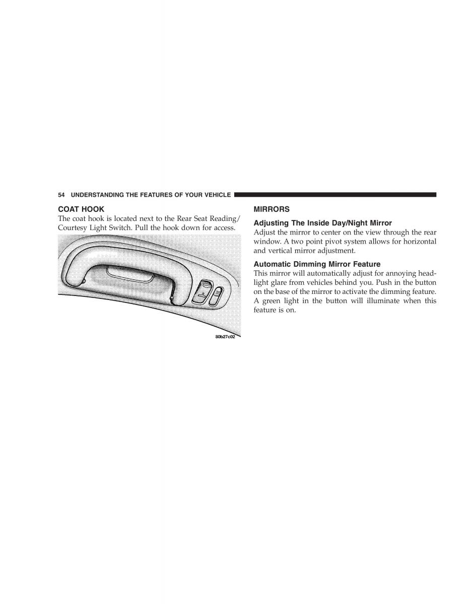 Chrysler 300M owners manual / page 54