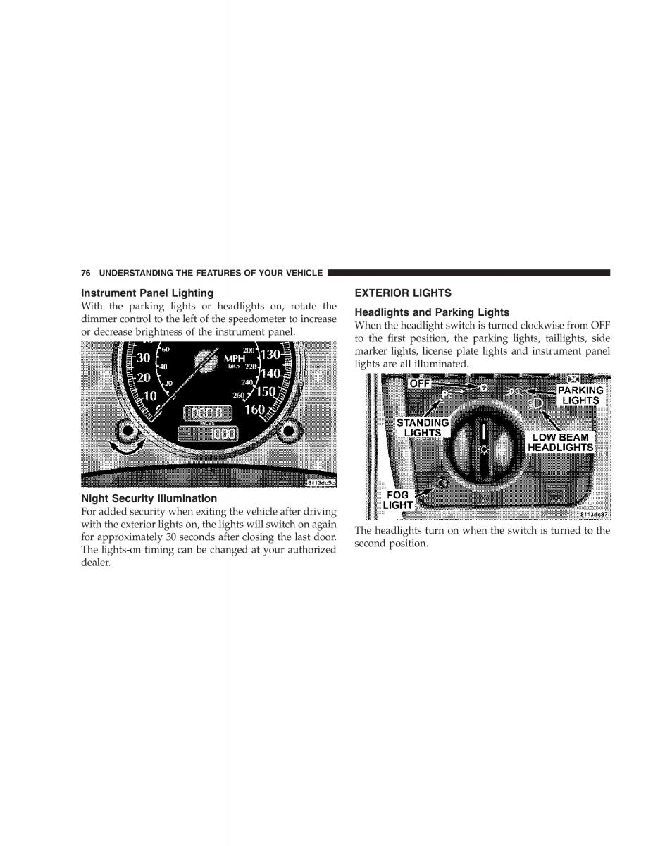 Chrysler Crossfire owners manual / page 76