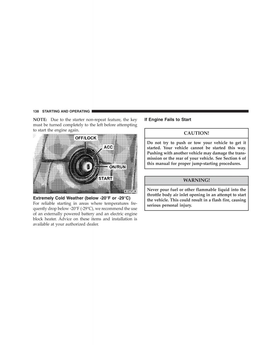 Chrysler Crossfire owners manual / page 138