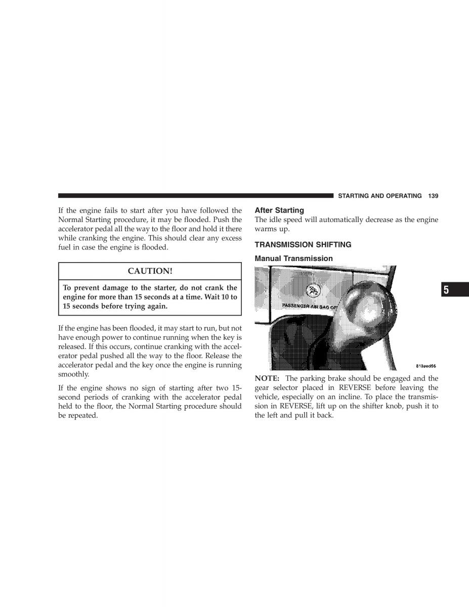 Chrysler Crossfire owners manual / page 139